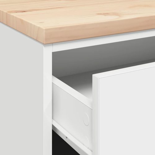  garázs tárolószekrény fehér 60x51x85 cm tömörfa fenyőfa