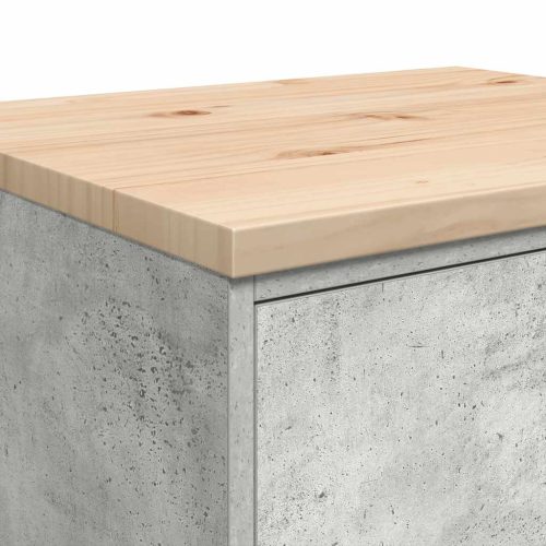  garázs tárolószekrény Beton szürke 60x51x85 cm tömörfa fenyőfa