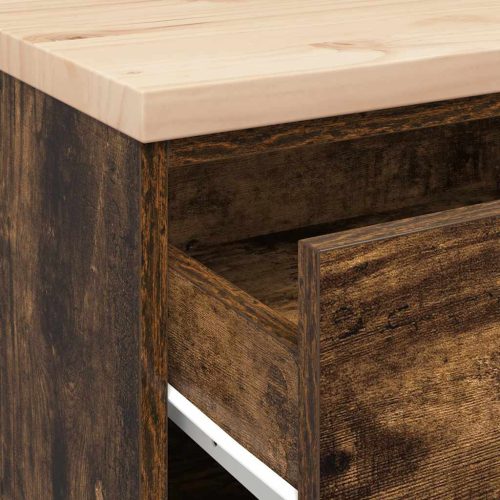  garázs tárolószekrény füstölt tölgy 60x51x85 cm tömörfa fenyőfa