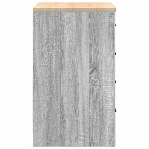  garázs tárolószekrény szürke Sonoma 60x51x85cm tömör fa fenyőfa