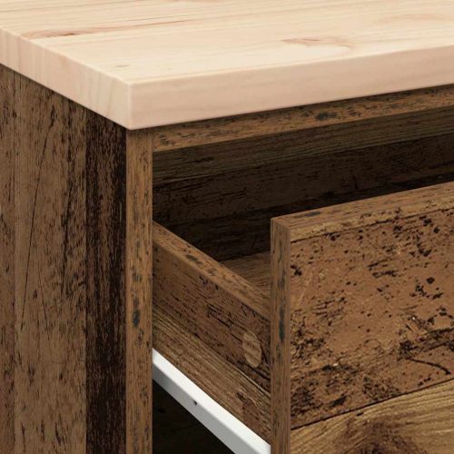  garázs tárolószekrény régi fa 60x51x85 cm tömör fa fenyőfa