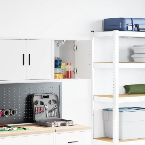  fehér szerelt fa garázs fali szekrény