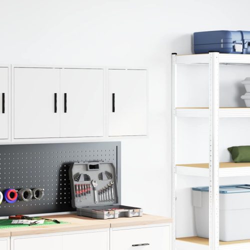  fehér szerelt fa garázs fali szekrény