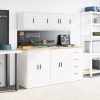  fehér szerelt fa garázs fali szekrény