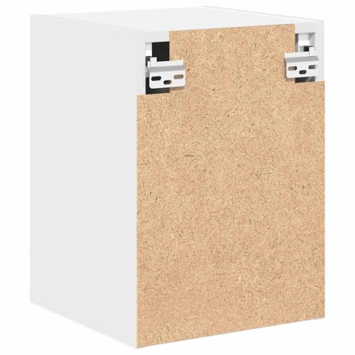  2 db fehér szerelt fa garázs fali szekrények