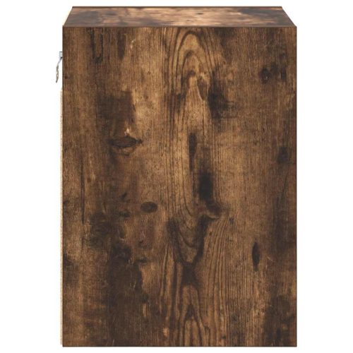  2 db füstös tölgy színű szerelt fa garázs fali szekrények