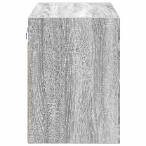  2 db szürke sonoma színű szerelt fa garázs fali szekrények