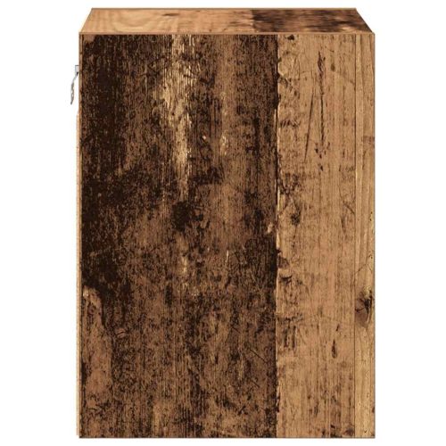  2 db antik fa színű szerelt fa garázs fali szekrények