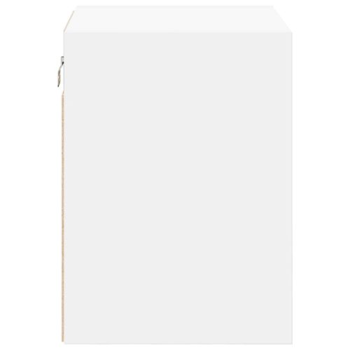  2 db fehér szerelt fa garázs fali szekrények