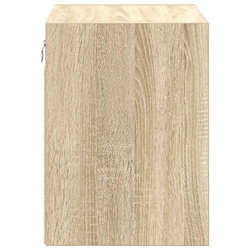  2 db sonoma tölgy színű szerelt fa garázs fali szekrények