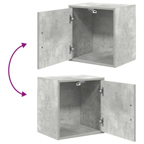  betonszürke szerelt fa garázs fali szekrény