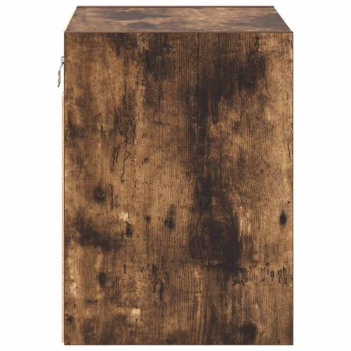  2 db füstös tölgy színű szerelt fa garázs fali szekrények