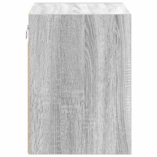  2 db szürke sonoma színű szerelt fa garázs fali szekrények