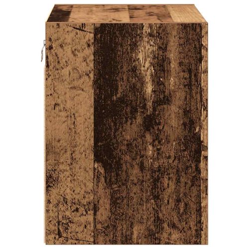  2 db antik fa színű szerelt fa garázs fali szekrények