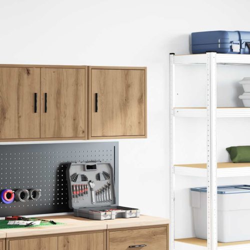  kézműves tölgy színű szerelt fa garázs fali szekrény