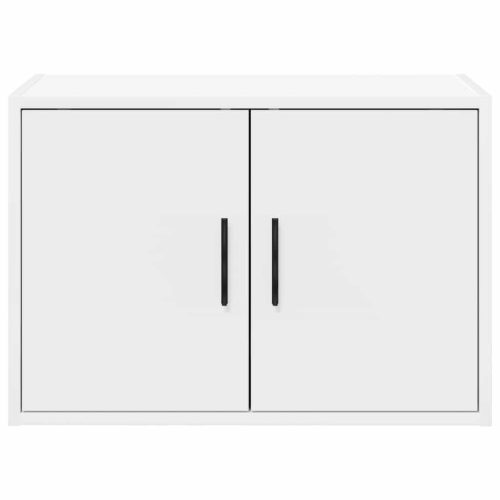  2 db fehér szerelt fa garázs fali szekrények