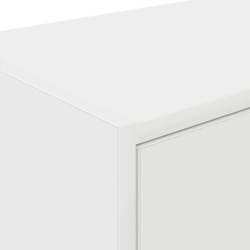  2 db fehér szerelt fa garázs fali szekrények