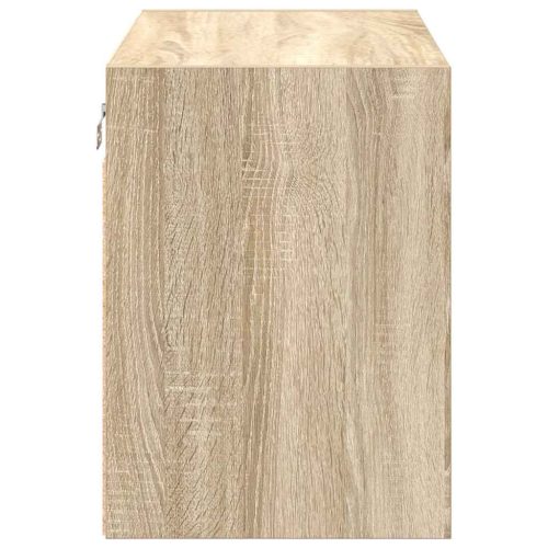  2 db sonoma tölgy színű szerelt fa garázs fali szekrények