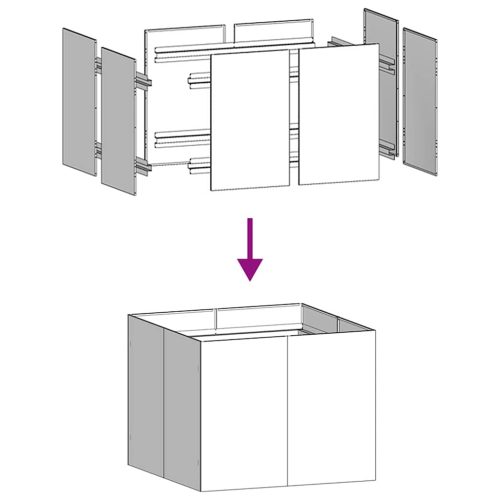  növénytartó 100x100x80 cm Horganyzott acél