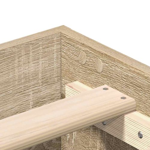  sonoma tölgy színű szerelt fa ágykeret matrac nélkül 90x200 cm