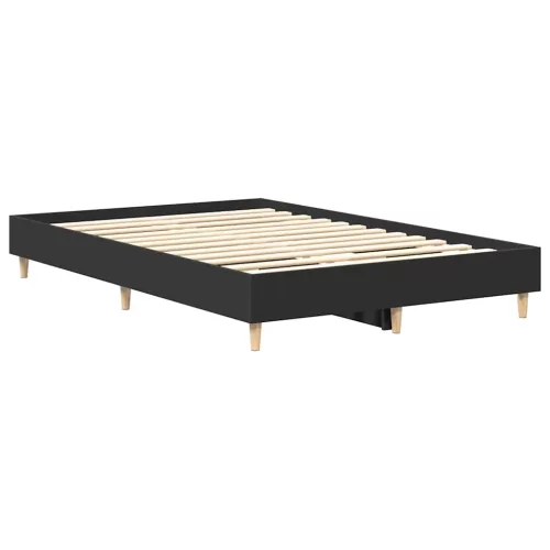  fekete szerelt fa ágykeret matrac nélkül 140x190 cm