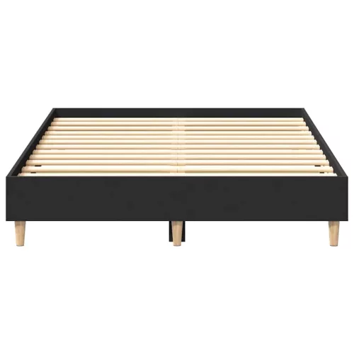  fekete szerelt fa ágykeret matrac nélkül 140x190 cm