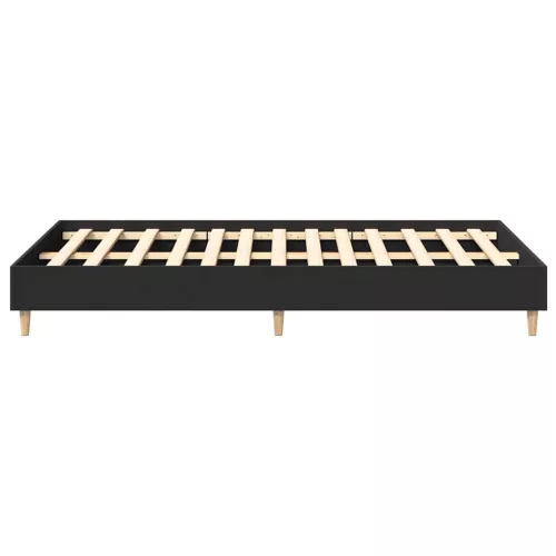  fekete szerelt fa ágykeret matrac nélkül 140x190 cm