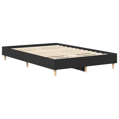 fekete szerelt fa ágykeret matrac nélkül 140x190 cm