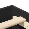  fekete szerelt fa ágykeret matrac nélkül 140x190 cm