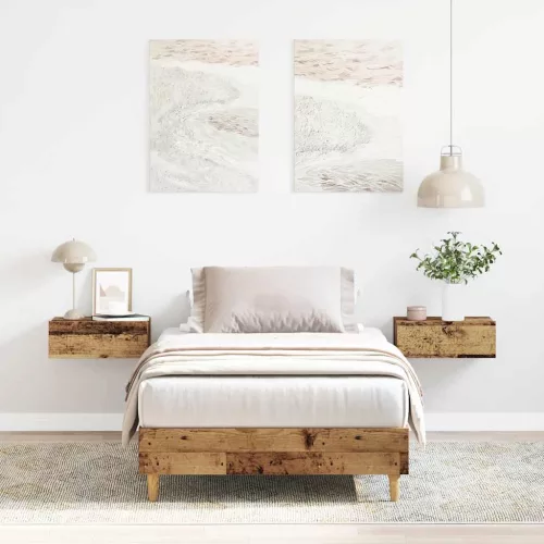  antik fa szerelt fa ágykeret matrac nélkül 90x190 cm