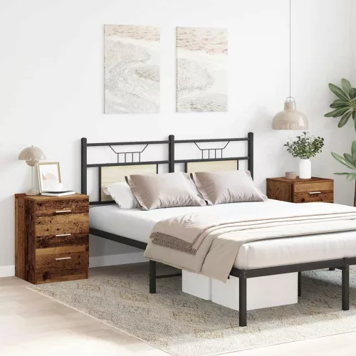  2 db antik fa szerelt fa éjjeliszekrények 38x35x55 cm