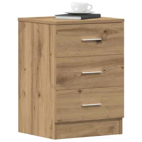    kézműves tölgy színű szerelt fa éjjeliszekrény 38x35x55 cm