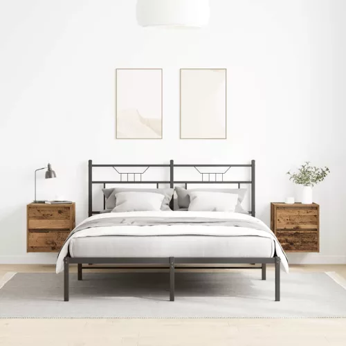  2 db antik fa színű falra szerelhető éjjeliszekrény 38x34x40 cm