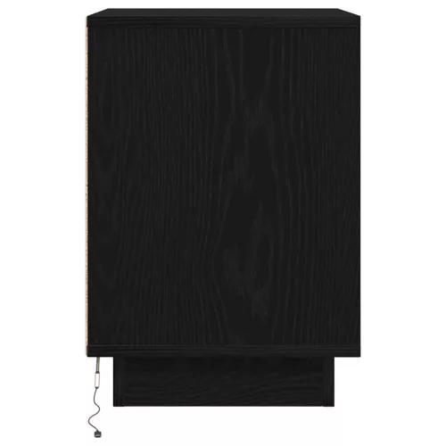  2 db fekete éjjeliszekrények LED világítással 38x34x50 cm