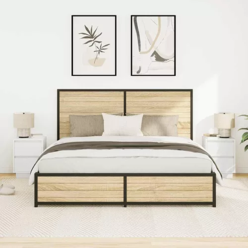  2 db fehér éjjeliszekrények LED világítással 38x34x50 cm