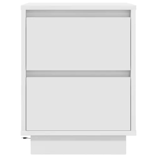  2 db fehér éjjeliszekrények LED világítással 38x34x50 cm