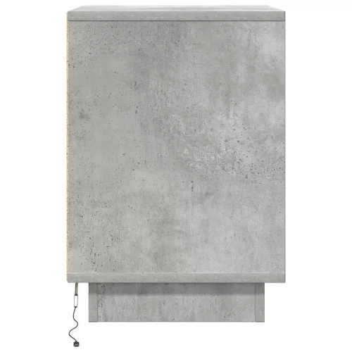  betonszürke éjjeliszekrény LED-világítással 38x34x50 cm