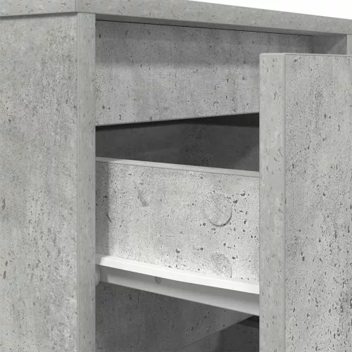  betonszürke éjjeliszekrény LED-világítással 38x34x50 cm