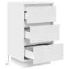  éjjeliszekrény LED világítással Fehér 38x34x50 cm 38x34x65 cm