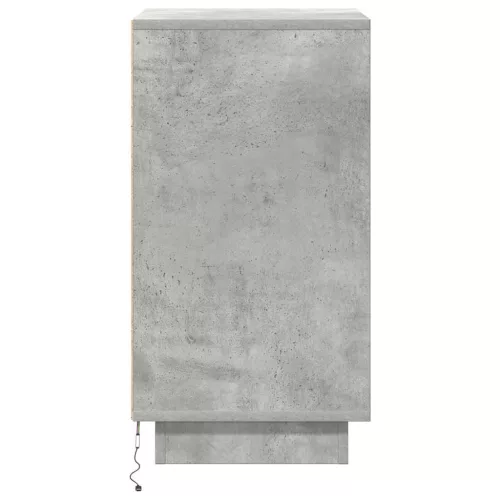  betonszürke éjjeliszekrény LED-világítással 38x34x65 cm