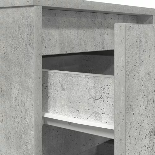  betonszürke éjjeliszekrény LED-világítással 38x34x65 cm