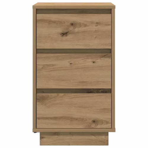  kézműves tölgy színű éjjeliszekrény LED-fényekkel 38x34x65 cm