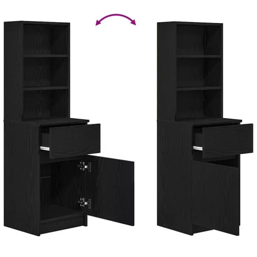  fekete szerelt fa éjjeliszekrény 39x35x125 cm