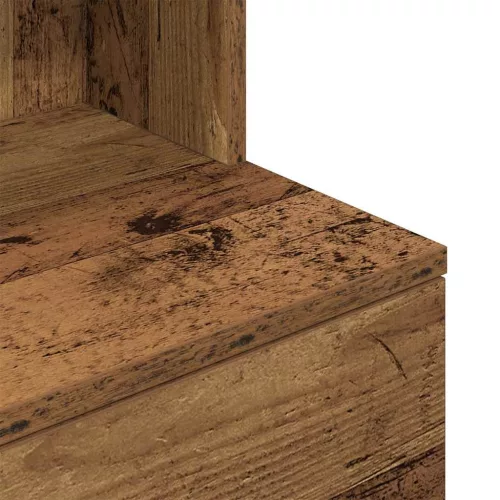  antik fa színű szerelt fa éjjeliszekrény 39x35x125 cm