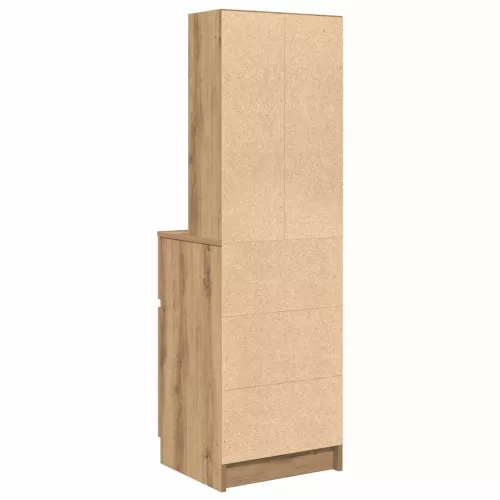  kézműves tölgy színű szerelt fa éjjeliszekrény 39x35x125 cm