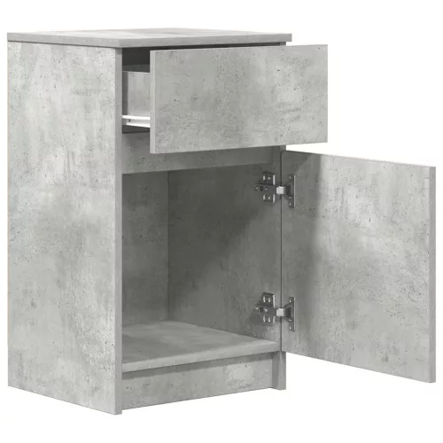  2 db betonszürke szerelt fa éjjeliszekrény 39x35x65 cm