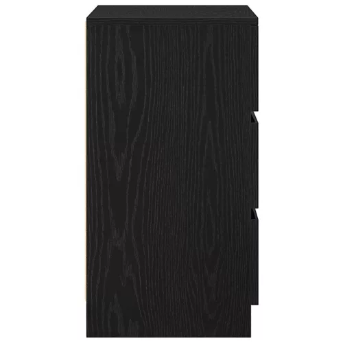  fekete éjjeliszekrény 3 fiókkal 39x35x65 cm