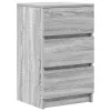  szürke sonoma színű éjjeliszekrény 3 fiókkal 39x35x65 cm