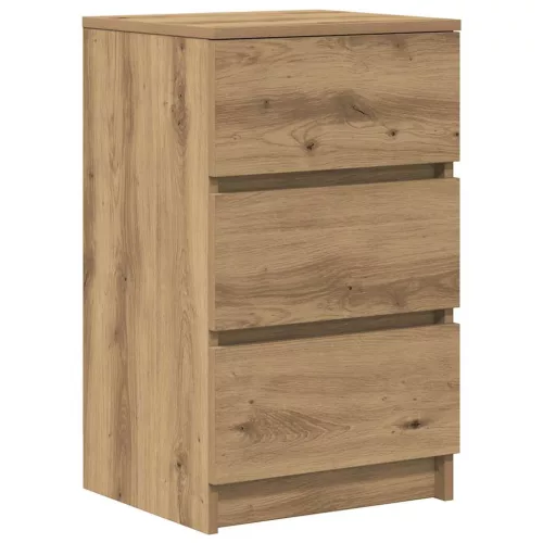  kézműves tölgy éjjeliszekrény 3 fiókkal 39x35x65 cm