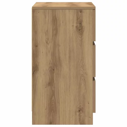  kézműves tölgy éjjeliszekrény 3 fiókkal 39x35x65 cm